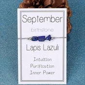 Zapestnica z mesečnim kamnom - September / Lapis Lazuli KP38762