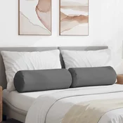 Valjkasti jastucici 2 pcs Tamno siva O 25 x 70 cm tkanina