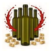 shumee 5x stekleničk 375 ml iz temnega stekla za olje, kis, sirup, vino, alkohol
