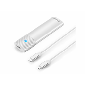 Orico PWDM2-G2 zunanje ohišje za M.2 NVMe/SATA SSD v USB-C 3.2 Gen2, aluminij, bela (PWDM2-G2-WH-EP)