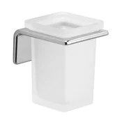 IL GIGLIO tumbler holder, frosted glass, chrome - Chrome - 81x108x95 mm - Medeninasti - Gedy - IL GIGLIO - 120 - Držalo za kozarec - 81 - 108 - 95 - 14