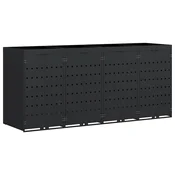 Skladištenje kanti za 4 kante Crna 272 x 77,5 x 121,5 cm
