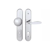 Varnostna armatura TWIN DAVID/LEAF HTSI P4500 DEF (CH) - s pokrovom, klik-klik desno, Odprtina za cilindrični vložek PZ, Twin CH (sijajni krom), 90 mm