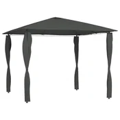 Vidaxl Paviljon s pokritimi stebri 3x3x2,6 m antraciten 160 g/m2