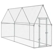 Vidaxl Kokošnjak srebrn 400x100x190 cm pocinkano jeklo