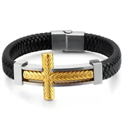 Zapestnica Big Cross - Črna/Srebrna/Zlata KP32507