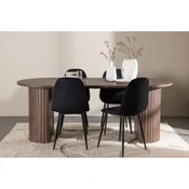 Venture Design Jedilna miza in stol komplet Härön in Polar 200x90x75 cm moka in črna