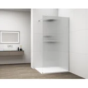 ESCA CHROME Enodelna steklena plošča za prho, stenska montaža, steklo Flute, 1000 mm - Polysan - ESCA - 24 - Enostranski fiksni zaslon - 2100 - 1000 - 8 - 14