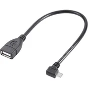 Renkforce USB 2.0 priključni kabel [1x USB 2.0 vtič Micro-B - 1x USB 2.0 vtičnica A] 0.10 m črn z OTG-Funkcijo, vergoldete St