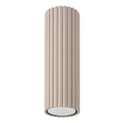 SOLLUX lighting Moderna stropna svetilka, taupe, okrogla, valovita, cev, 20 cm, 1xGU10 10W, KARBON, Sollux Lighting