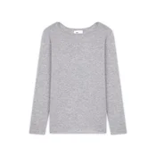 JUST CASHMERE Pulover Grace pegasto siva