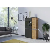 Modern Living Vitrina Luci, Barva Hrasta, Antracit