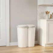 vidaXL Košara za odpadke Bela 48 x 30 x 51 cm PP