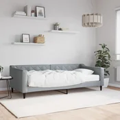Greatstore Dnevna postelja z vzmetnico svetlo siva 90x200 cm blago