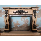 Casa Padrino luxury baroque marble fireplace surround beige/black 228 x H. 165 cm