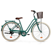 Gradski bicikl Elops 520 s niskim okvirom zeleni