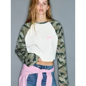 Pull&Bear Majica kaki/jelka/bela