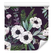 Tapeta s čudovitimi cvetočimi anemonami za dnevno sobo in spalnico 50x1000 cm