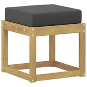 Vidaxl Zunanji stolček klop Bela 43 x 43 x 45 cm Masiven les akacije