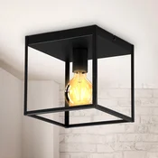 B.K. Licht Stropna svetilka Indu, črna, kvadratna, 1-žarnica, E27 - Hodnik - Sodobni - Kovina