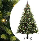 Vidaxl Umjetno hinged božično drevo 300 LED Zelena 240 cm PVC in PE