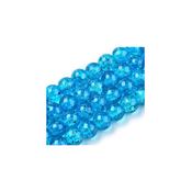 Ispucale staklene perle kugla 12 mm tamno plava-niska
