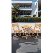 Hanah Home Baštenski set 2 stolice i stocic Braon