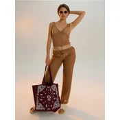 Sinsay - Ažur straight leg pantalone - zlatno braon