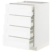 METOD / MAXIMERA Pod.elem.4fronta/2donj/3sred.fioke, bela Enköping/bela im. drveta, 60x60 cm