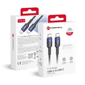 FORCELL USB-C–USB-C kabel Forcell F-Energy QC4.0 PD 3A 60 W Gradient, 1 m, C354, črn, 0INT
