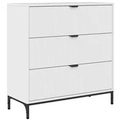 Vidaxl Strani šal Visok sijaj bela 79,5 x 33 x 82 cm Konstruiran les