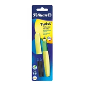Pelikan Roler Twist nalivno pero, Neon rumeno + 2 črnilna vložka