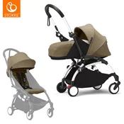stokke yoyo3 otroški voziček 2v1 newborn pack 0+ toffee (white frame)