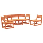 5-dijelni set vrtnih sofa voštano smedi od masivne borovine