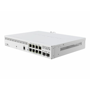 Mikrotik CSS610-8P-2S+IN, Upravljano, Gigabit Ethernet (10/100/1000), Podrška za napajanje putem Etherneta (PoE), Montaža u poslužiteljski ormar