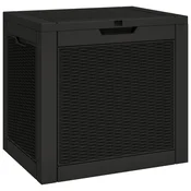 Vidaxl Vrtna škatla za shranjevanje črna 55,5x43x53 cm PP