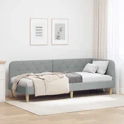 Kutni okvir kreveta Svijetlo siva 80 x 200 cm tkanina