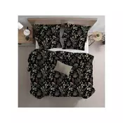 Ljubki dom Bombažna posteljnina FLORWELLA Renforcé, črna. Dimenzije posteljnine: 70 x 90 cm | 140 x 220 cm