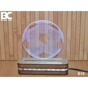 Black Cut 3D Lampa Fudbalska Lopta Zelena