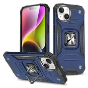 shumee Ovitek Ring Armor s prstanom za iPhone 15 Plus modre barve