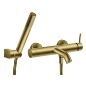 BATH MIXER WITH SHOWER SET BRUSHED GOLD