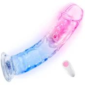 SuperLove LED Vibrating Dildo with Remote Large