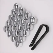 INF Set sivih zaščitnih pokrovčkov - 20 pokrovčkov + črna sponka 21 mm, (22103830)