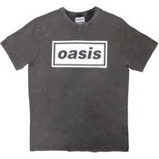 Oasis Majica Decca Logo Stone Wash Unisex Charcoal Grey XL