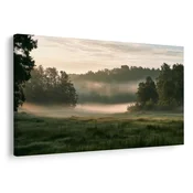 Slika megleno jutro nad travnikom - 60x40