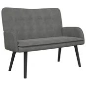 Vidaxl Kavč za 2 osebi Temno siva 115 x 61 x 87 cm Žamet