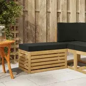 vidaXL vidaXL Zunanji stolček klop Bela 80 x 43 x 45 cm Masiven les akacije, (5000271046)