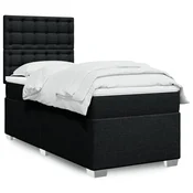 VIDAXL Box spring postelja z vzmetnico črna 80x200 cm blago