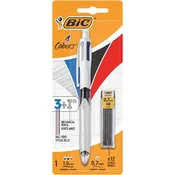 Kemični svinčnik, 3 barve, z mikrosvinčnikom, BIC 4 barve + grafitno polnilo, 2 kosa