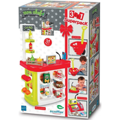 Set za igru Ecoiffier - 3 u 1 supermarket s priborom